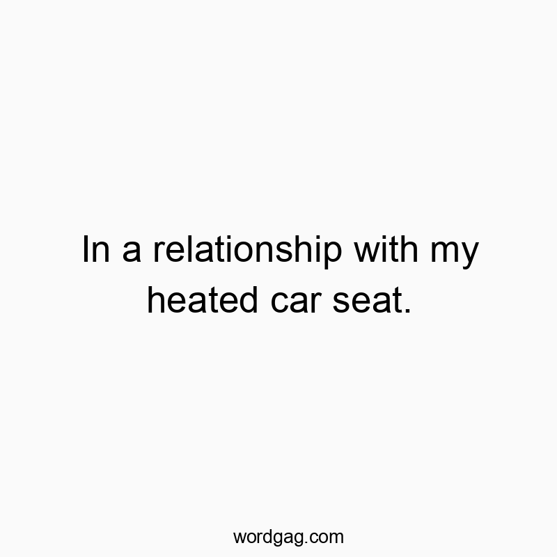 In a relationship with my heated car seat.