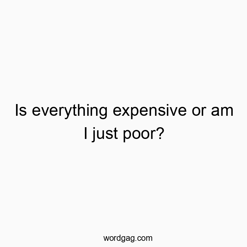 Is everything expensive or am I just poor?