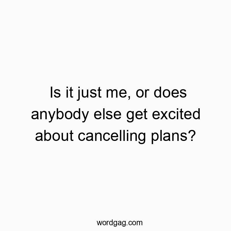 Is it just me, or does anybody else get excited about cancelling plans?