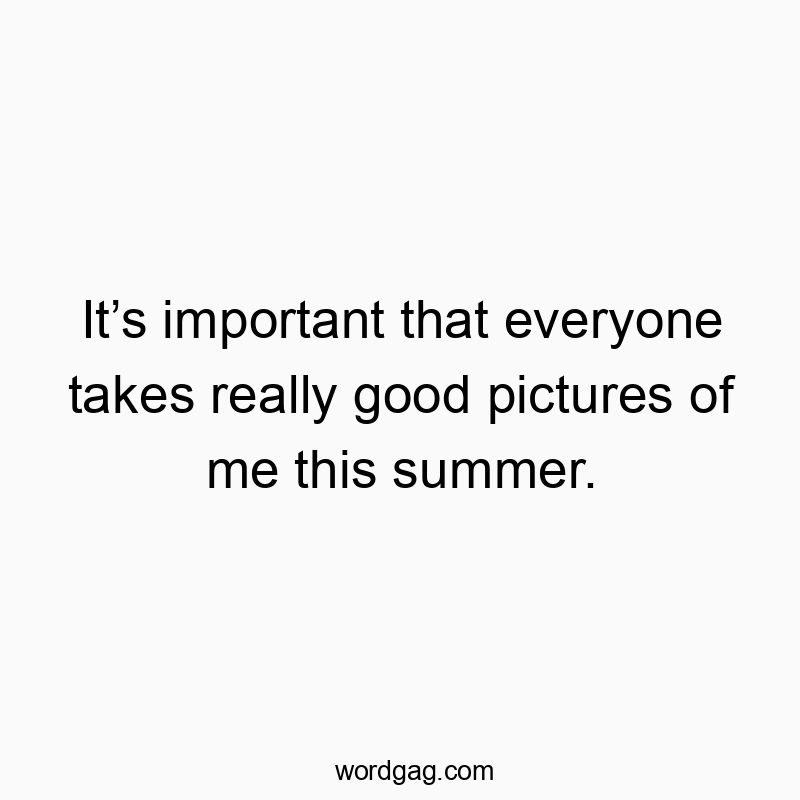 Funny photos quotes - It’s important that everyone takes really good pictures of me this summer.