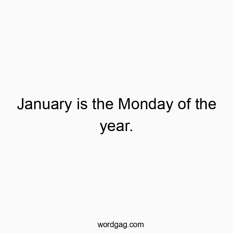 215 Funny comparison quotes - January is the Monday of the year.