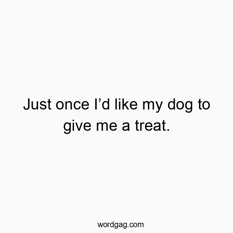150 Funny ID quotes - Just once I’d like my dog to give me a treat.
