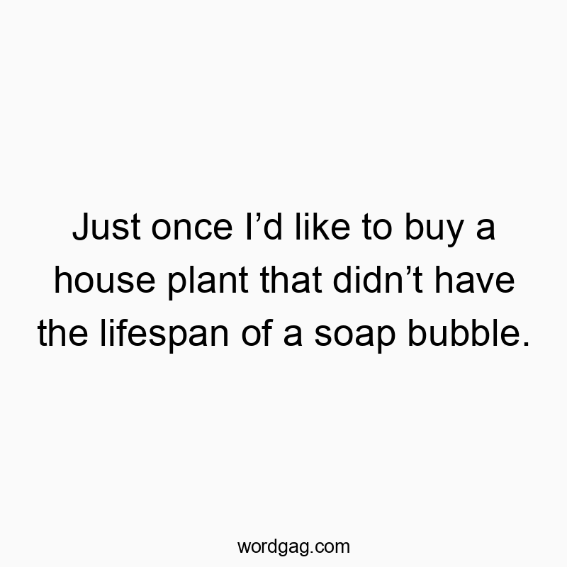 150 Funny ID quotes - Just once I’d like to buy a house plant that didn’t have th…