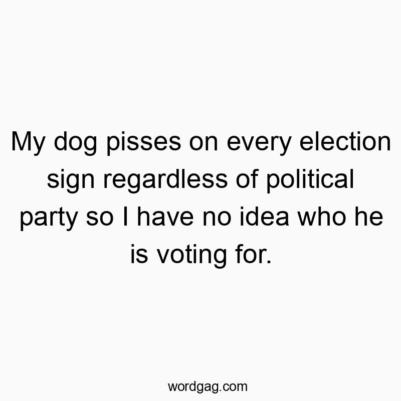125 Funny party quotes - My dog pisses on every election sign regardless of politica…