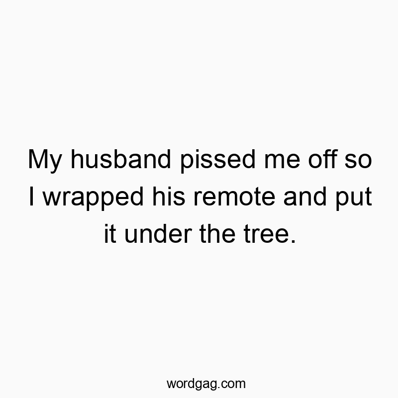 90 Funny husband quotes - My husband pissed me off so I wrapped his remote and put it…