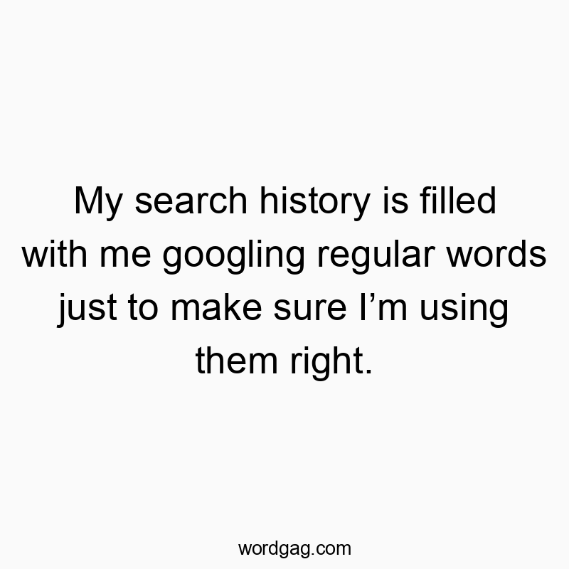 Funny confusion quotes - My search history is filled with me googling regular words just to make sure Iβm using them right.
