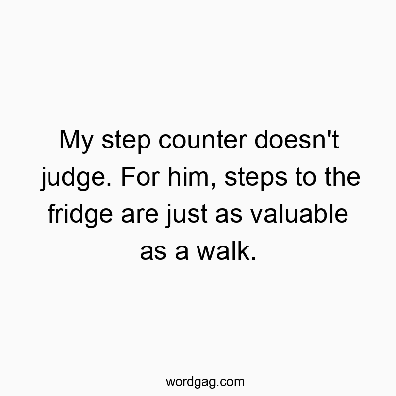 My step counter doesn’t judge. For him, steps to the fridge are just as valuable as a walk.