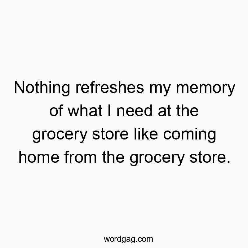 Nothing refreshes my memory of what I need at the grocery store like coming home from the grocery store.