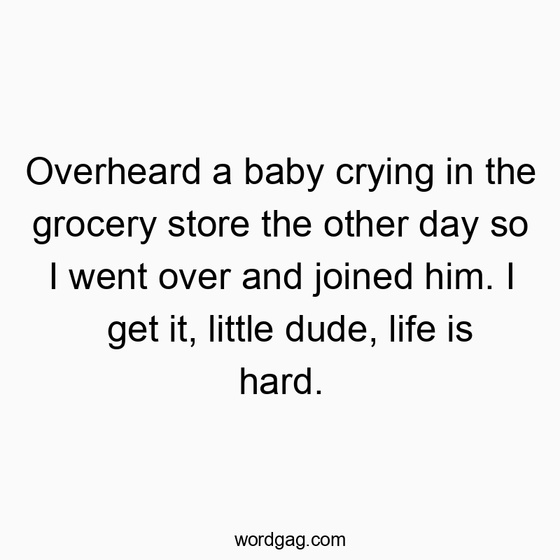 203 Funny little quotes - Overheard a baby crying in the grocery store the other day…