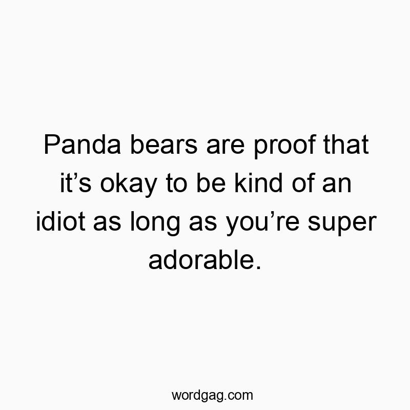 Panda bears are proof that it’s okay to be kind of an idiot as long as you’re super adorable.