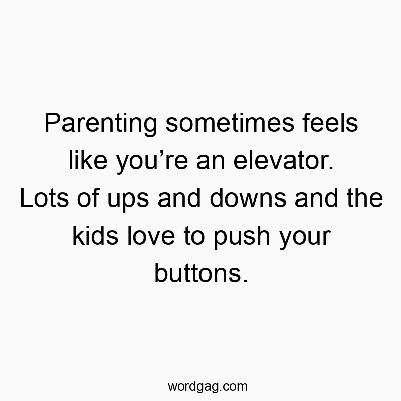 Parenting sometimes feels like you’re an elevator. Lots of…
