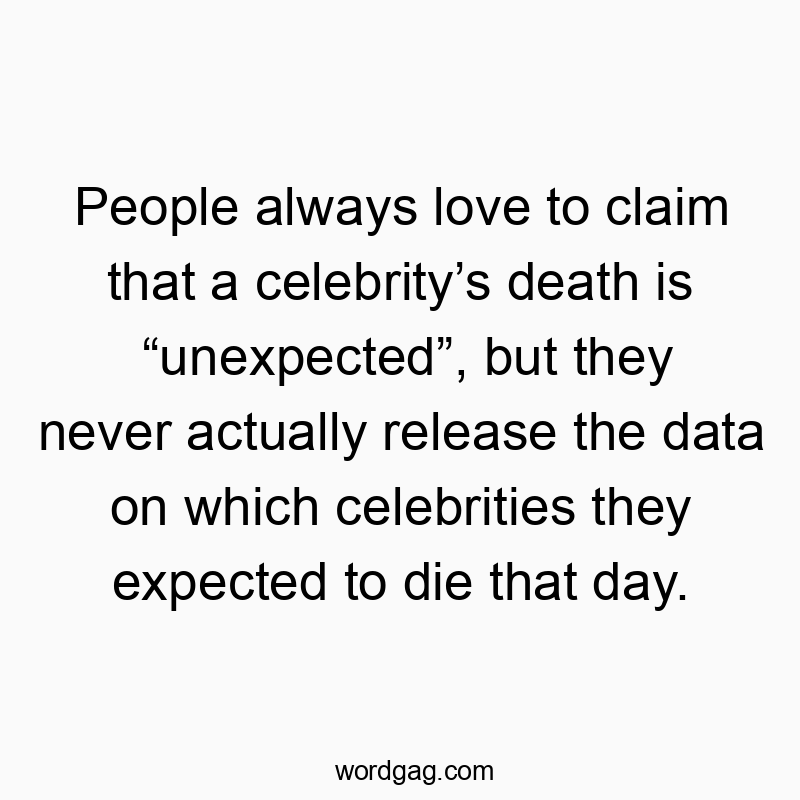 541 Funny day quotes - People always love to claim that a celebrityโs death is โunโฆ