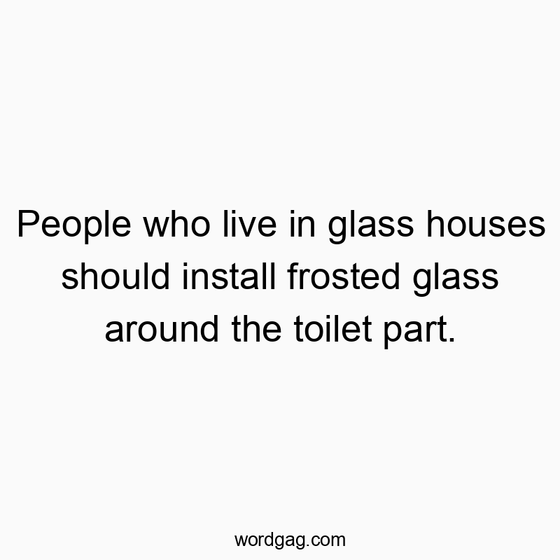 People who live in glass houses should install frosted glass around the toilet part.