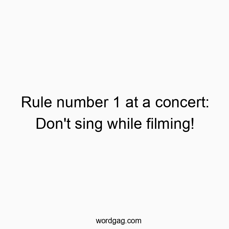 Rule number 1 at a concert: Don’t sing while filming!