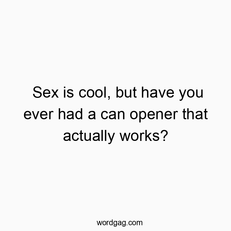 Funny opener quotes - Sex is cool, but have you ever had a can opener that actualโฆ