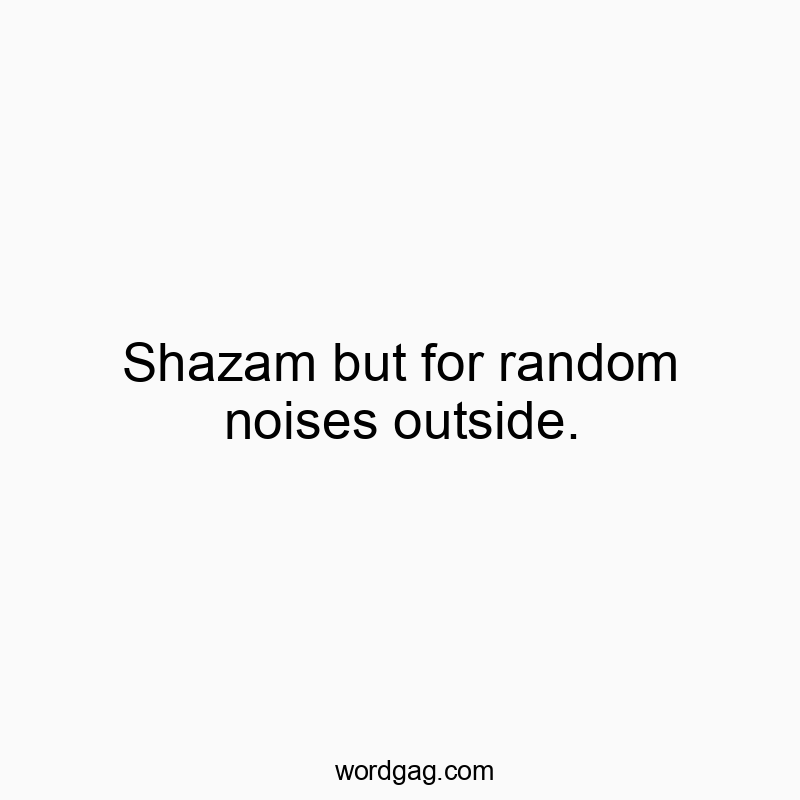 55 Funny noise quotes - Shazam but for random noises outside.
