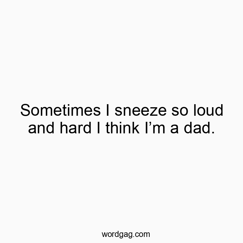 Sometimes I sneeze so loud and hard I think Iโm a dad.