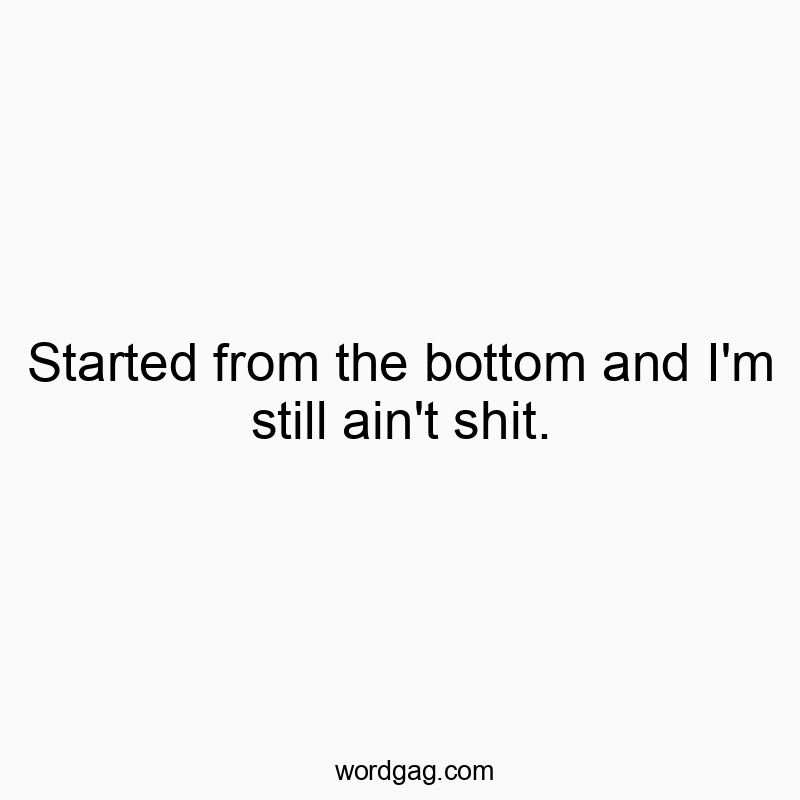 Started from the bottom and I’m still ain’t shit.