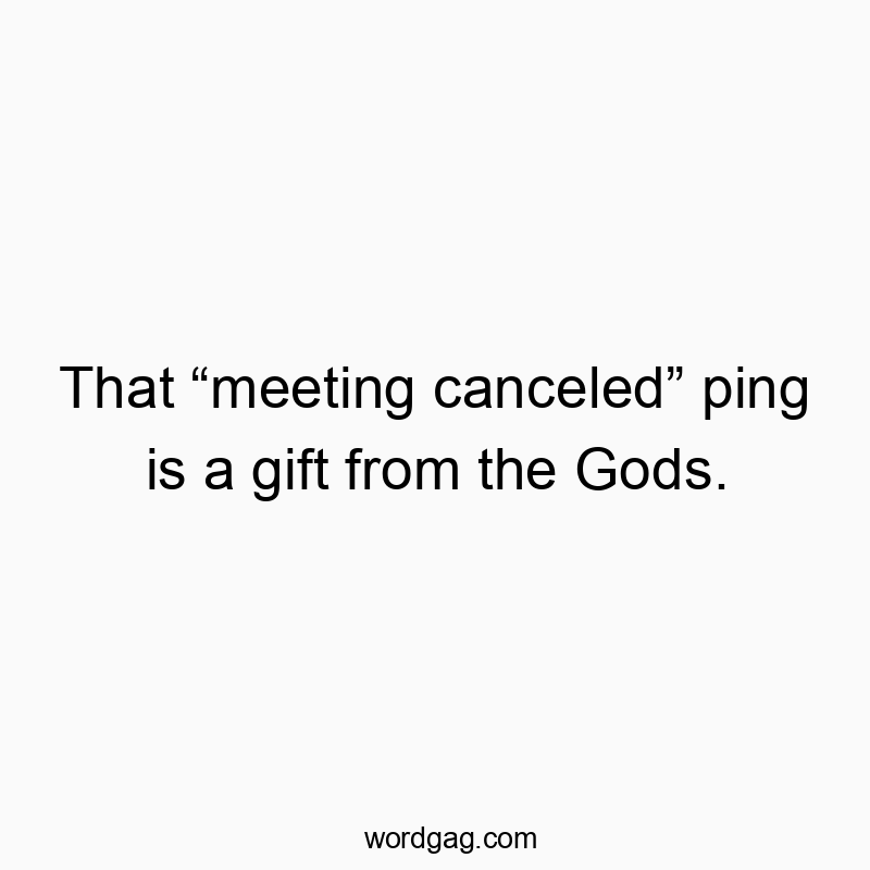 That “meeting canceled” ping is a gift from the Gods.