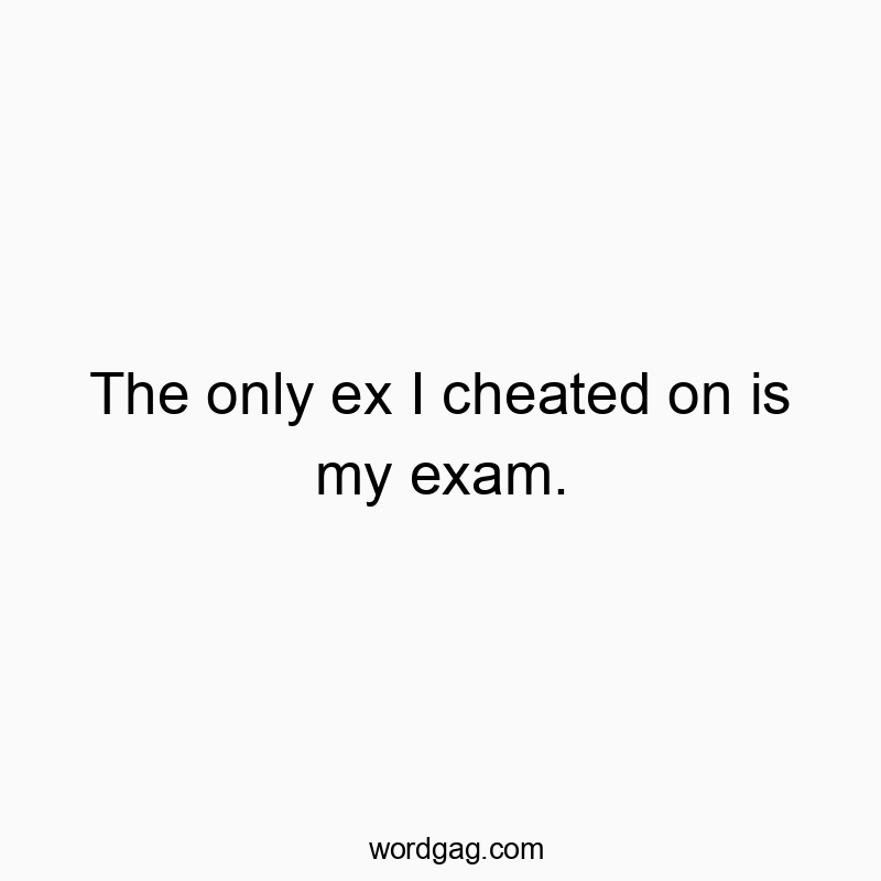 58 Funny education quotes - The only ex I cheated on is my exam.