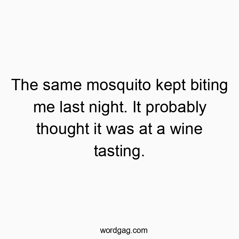 129 Funny last quotes - The same mosquito kept biting me last night. It probably th…