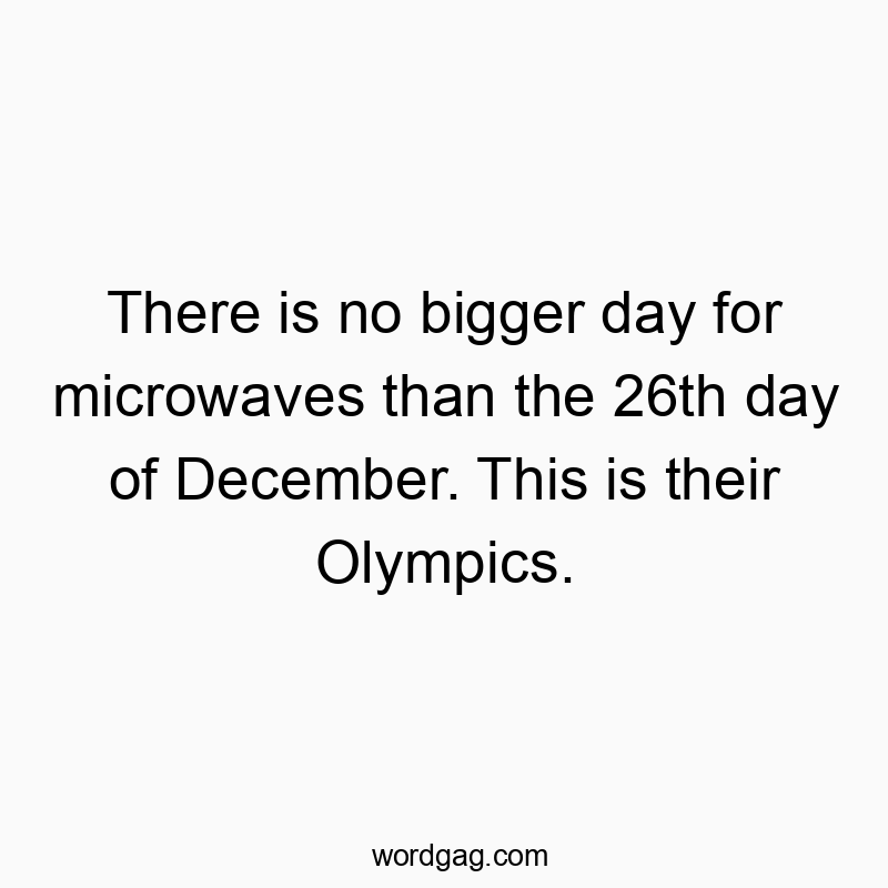 Funny December quotes - There is no bigger day for microwaves than the 26th day ofβ¦