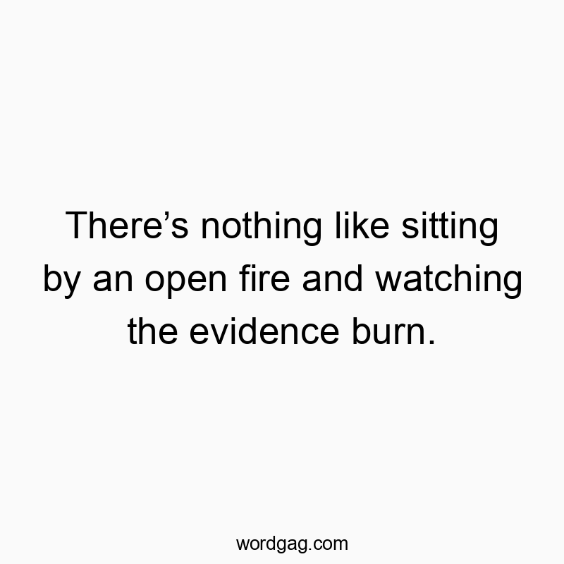 There’s nothing like sitting by an open fire and watching the evidence burn.