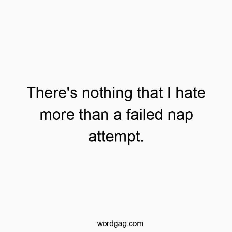 There’s nothing that I hate more than a failed nap attempt.