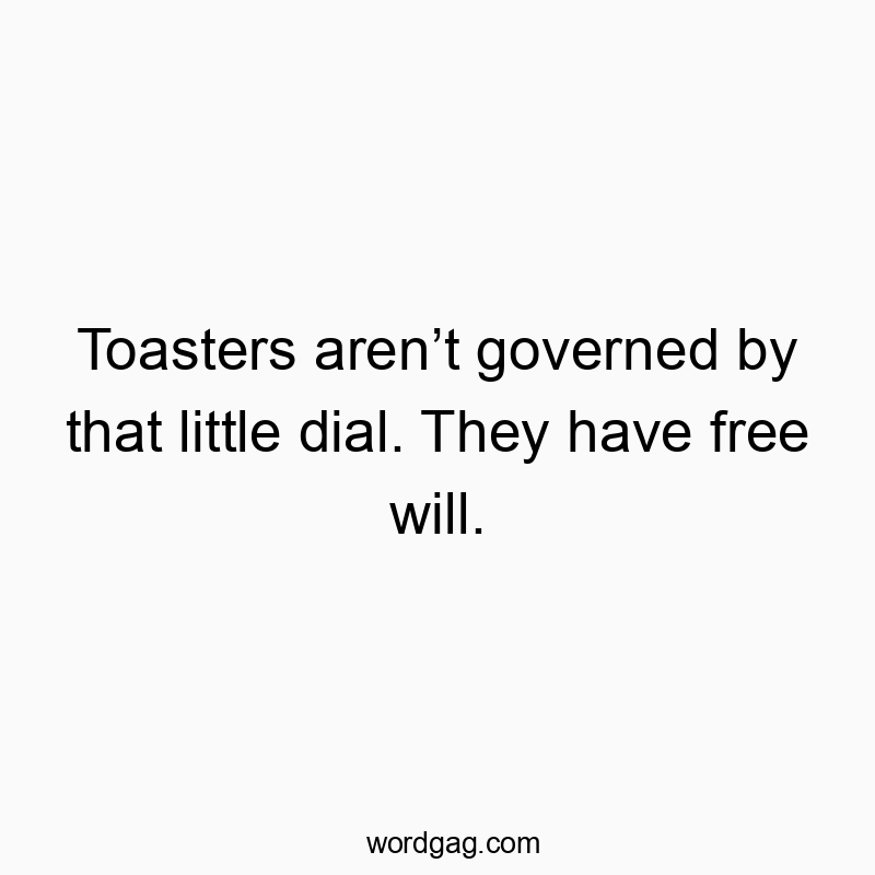203 Funny little quotes - Toasters arenβt governed by that little dial. They have freβ¦