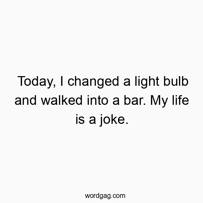 Today, I changed a light bulb and walked into a bar. My life is a joke.
