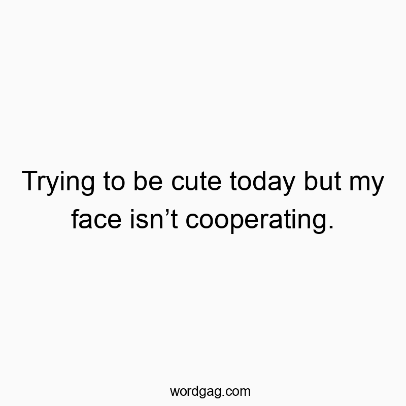 83 Funny face quotes - Trying to be cute today but my face isn’t cooperating.