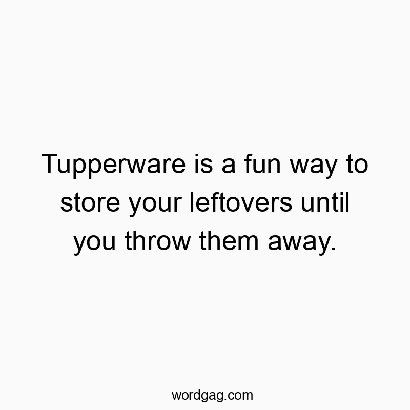 Tupperware is a fun way to store your leftovers until you throw them away.