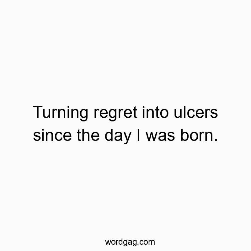 73 Funny regret quotes - Turning regret into ulcers since the day I was born.