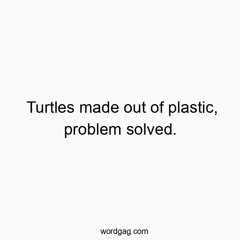 Turtles made out of plastic, problem solved.