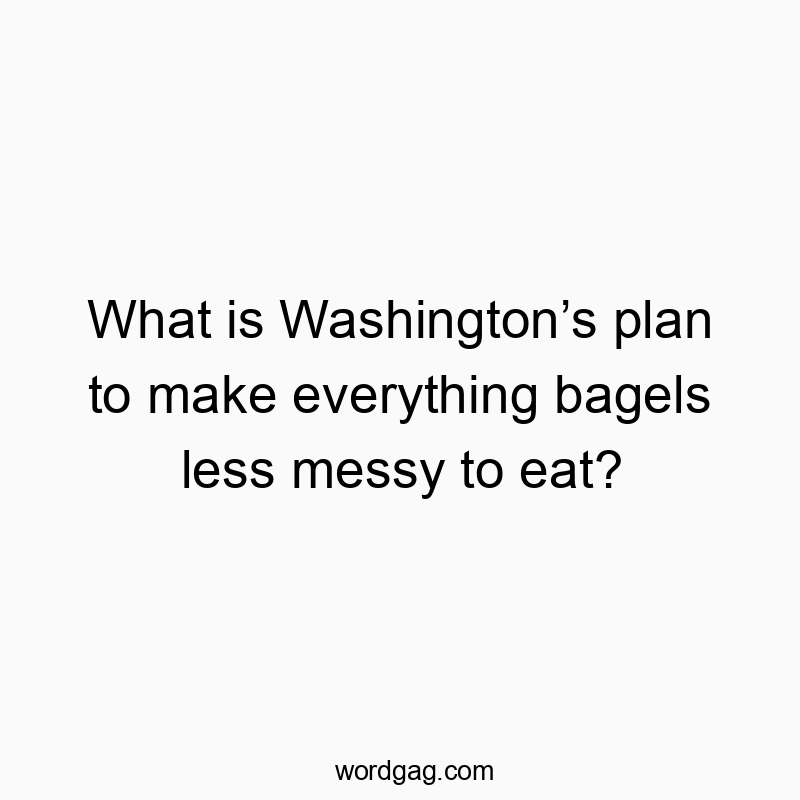 What is Washington’s plan to make everything bagels less messy to eat?