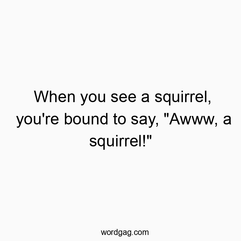 When you see a squirrel, you’re bound to say, “Awww, a squirrel!”