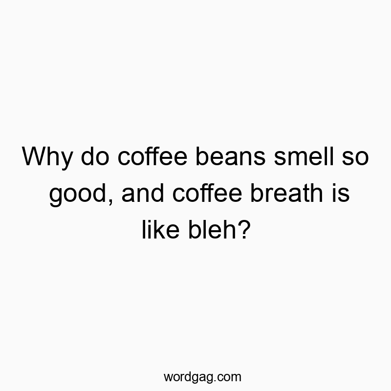 Why do coffee beans smell so good, and coffee breath is like...