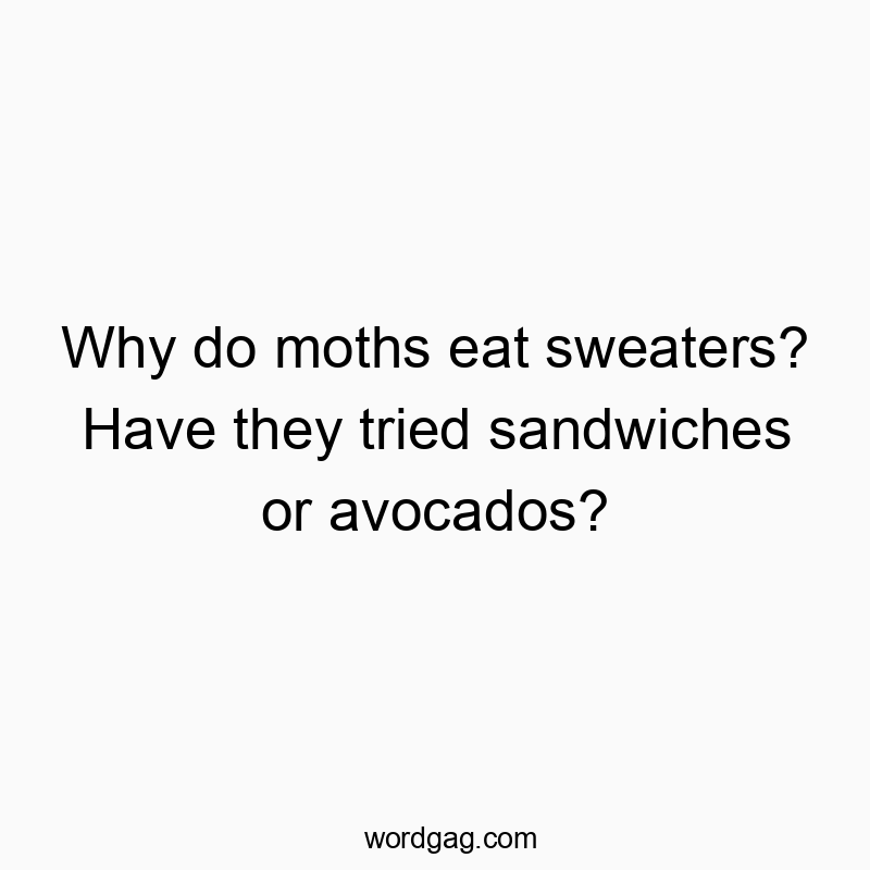 Why do moths eat sweaters? Have they tried sandwiches or av…