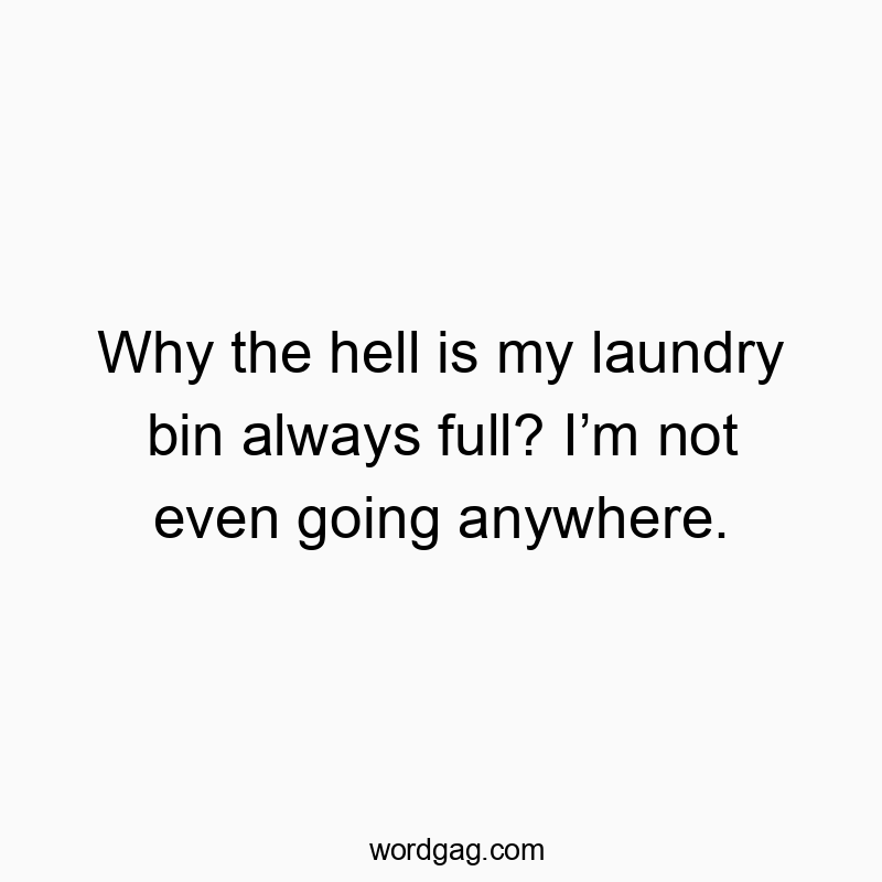 Why the hell is my laundry bin always full? Iโm not even going anywhere.