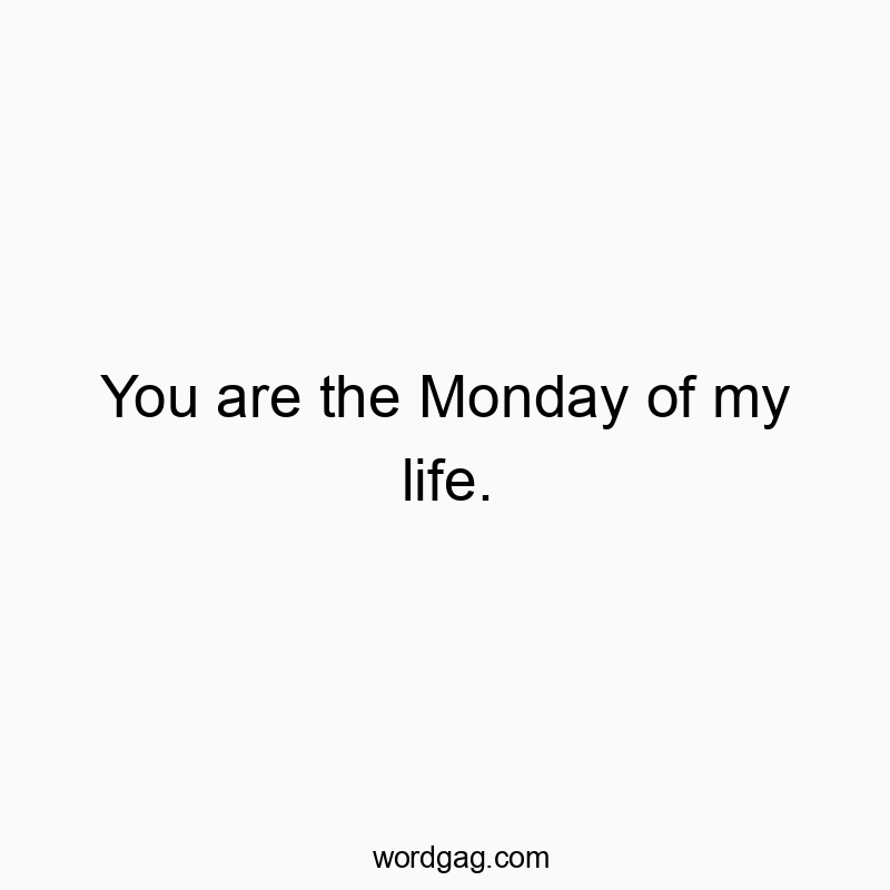 216 Funny comparison quotes - You are the Monday of my life.