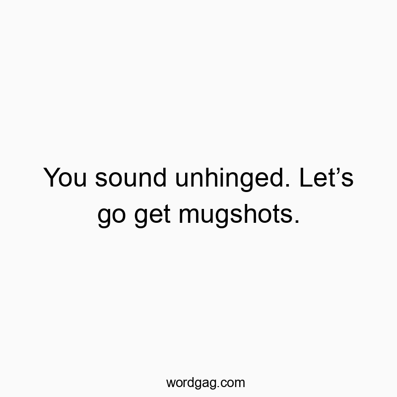337 Funny fun activity quotes - You sound unhinged. Let’s go get mugshots.