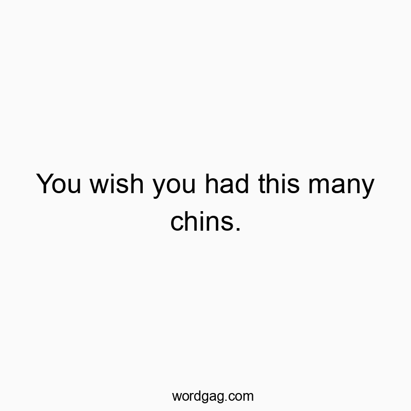Funny funny remark quotes - You wish you had this many chins.