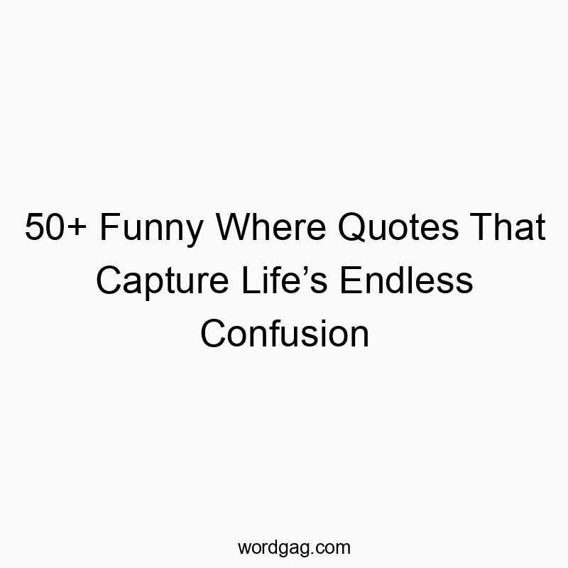 50+ Funny Where Quotes That Capture Life’s Endless Confusion