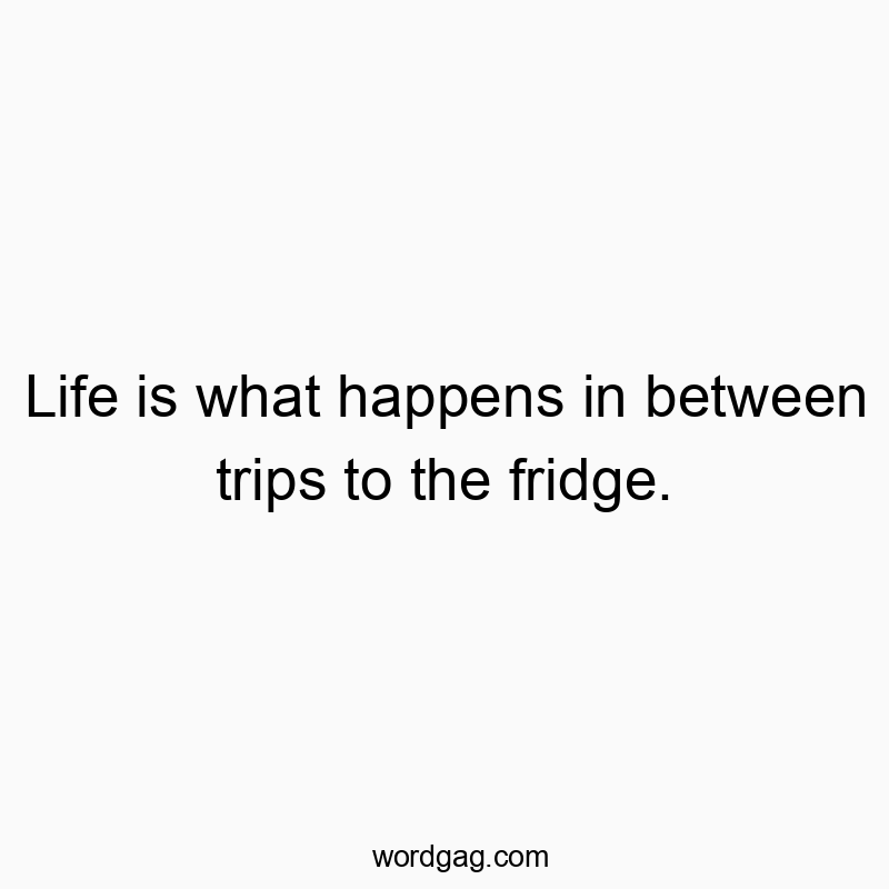 Life is what happens in between trips to the fridge.