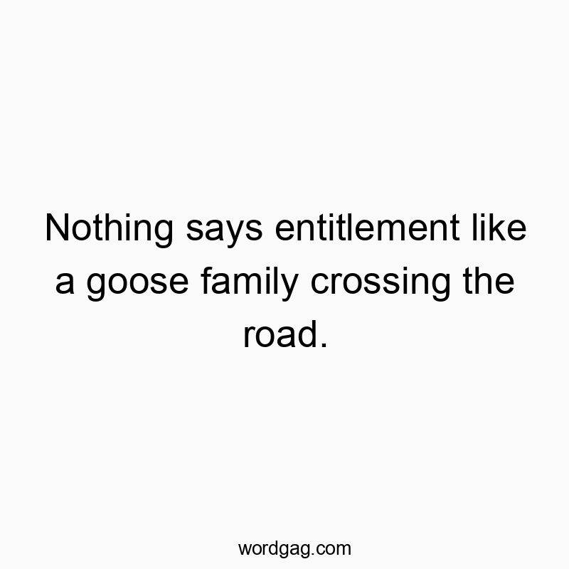 Funny goose quotes - Nothing says entitlement like a goose family crossing the r…