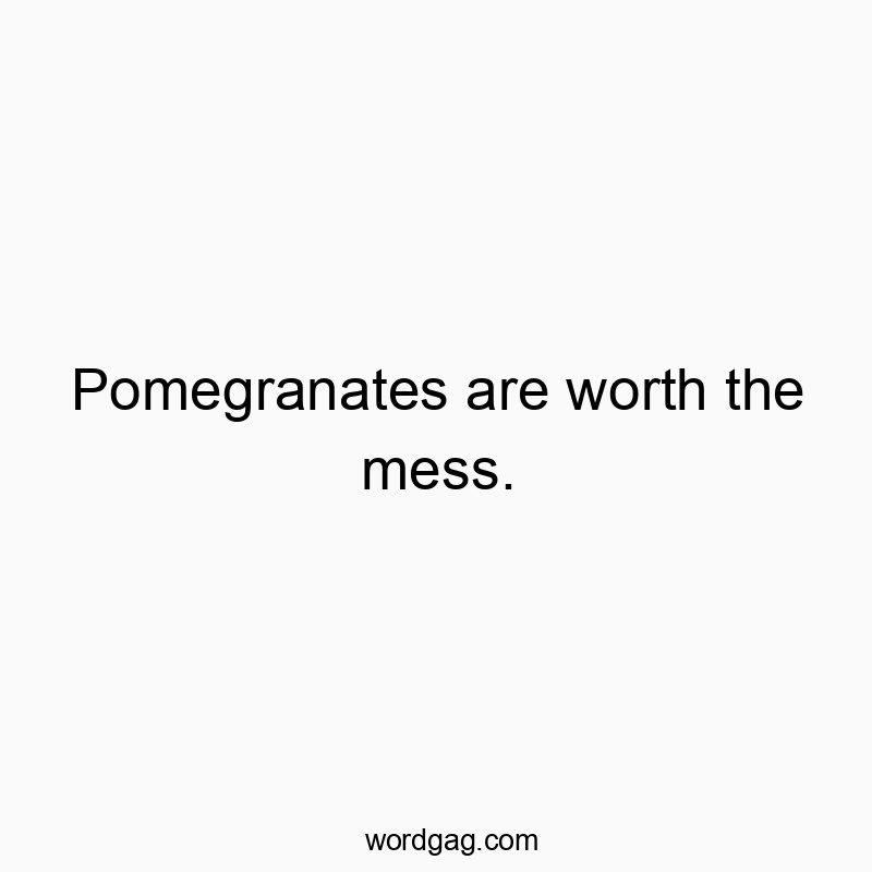 Funny fruit quotes - Pomegranates are worth the mess.