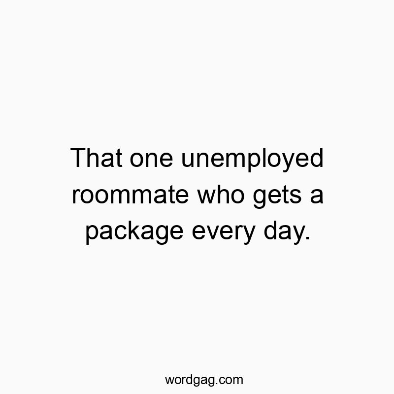 That one unemployed roommate who gets a package every day.