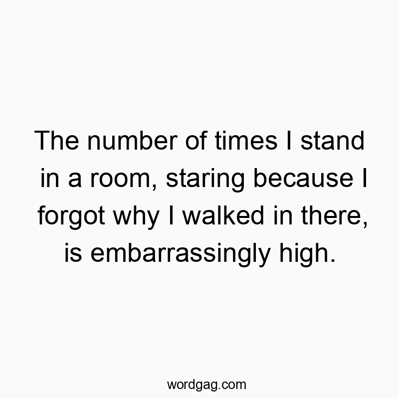 The number of times I stand in a room, staring because I forgot why I walked in there, is embarrassingly high.
