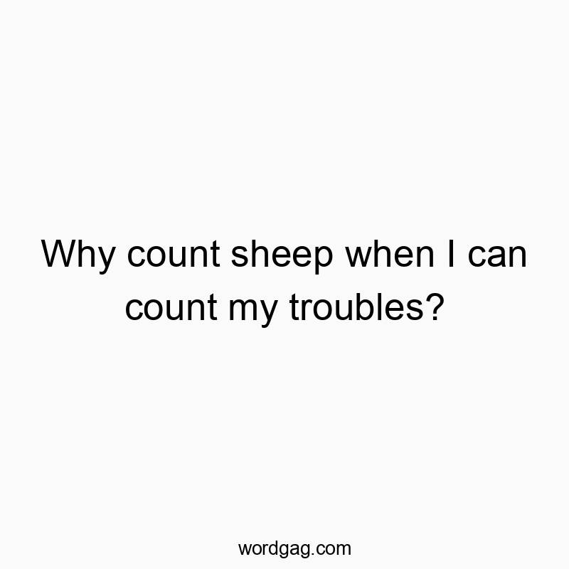Why count sheep when I can count my troubles?