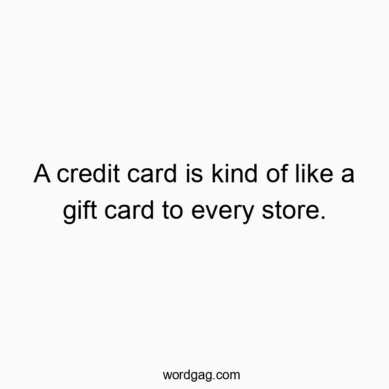 Funny gift quotes - A credit card is kind of like a gift card to every store.